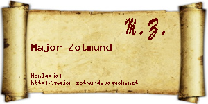 Major Zotmund névjegykártya